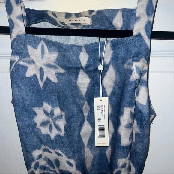 Rebecca Taylor Paper Fleur Linen Wrap Midi Dress XS - Picture 5 of 6